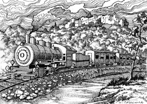 Cartolina (fronte) centenario ferrovia Vairano-Roccaravindola (1886-1986)